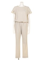 袖タックサロペット/ライトグレー