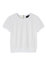 袖レース切り替え裏毛プルオーバー/ホワイト(003)