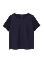 [L]切り替えブラウスプルオーバー/ネイビー(093)