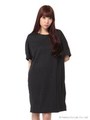 ・ストライプコクーンワンピース/Black