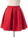 タックボリュームスカート/レッド
