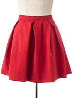 タックボリュームスカート/レッド