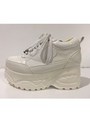 厚底レースアップスニーカー/WHITE COMBI