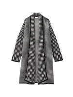 配色ニットガウン風カーディガン/ブラック(219)