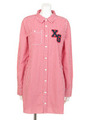 GINGHAM SHIRT DRESS/RED