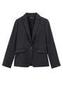 [S]ピンストライプウールテーラードジャケット/ブラック(319)