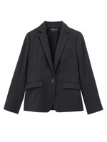 [S]ピンストライプウールテーラードジャケット/ブラック(319)