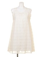 【DUO】 ガーゼチェック×レースOP/オフホワイト