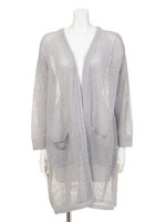 【DUO】 コットン透かし編ミディCD/グレー