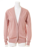 シルク100% 略比翼カーデ/RED