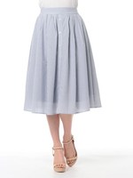 ストライプギャザースカート/ネイビー柄