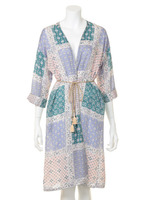 タイル柄ロングガウン/BLU