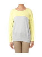 ホットフィット使いバイカラーニットソー/ベージュ系(551)