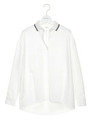 ポロ衿オーバーシャツ/WHT