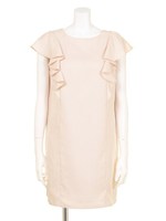 ラッフルコクーンワンピース/ピンクベージュ