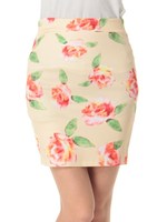 花柄タイトＳＫ/シロ