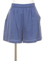 【BED＆BREAKFAST】Cupro Cotton Satin Mini Shorts/BLUE