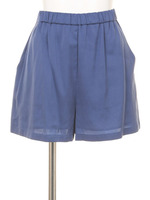 【BED＆BREAKFAST】Cupro Cotton Satin Mini Shorts/BLUE