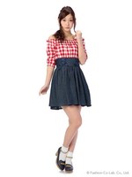 【TRALALA】チェックレイヤードワンピース/レッド