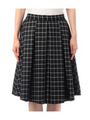 グラフチェックミモレフレアスカート/ブラック(219)