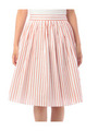 ピンストライプミディ丈フレアスカート/レッド系(362)