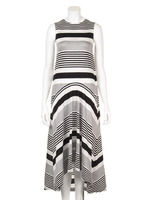 [Salon de Balcony]マルチボーダーロングワンピース/BLK