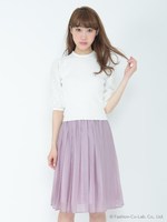 オーガンジープリーツスカート/ピンク