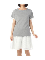 シアーギンガムチェック切り替えワンピース/ホワイト(201)