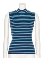 ハイネックボーダープルオーバー/NVYxBLU