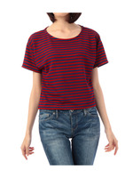 ボーダー半袖カットソー/レッド系(562)