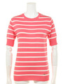 【BED＆BREAKFAST】Classic Striped Sweater クルーネック半袖/PINK MIX