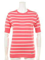 【BED＆BREAKFAST】Classic Striped Sweater クルーネック半袖/PINK MIX