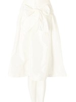 【ECURY】リボンベルトフレアミディスカート/ホワイト