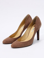 【SEVEN TWELVE THIRTY】グリッターヒールパンプス/オークスエード