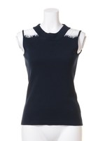 【美人百花6月号掲載】レース付ニット/イエロー