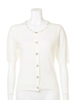 クリアビジュートリムカーデ/オフホワイト