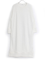 クルーネックロングスウェットワンピース/オフホワイト