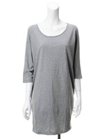 コットンソフト天竺ウォッシュドルマンＴワンピ/ライトグレー