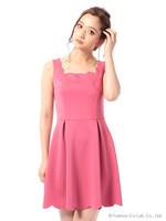 スカラップワンピース/ブラック