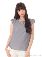 フリルノースリプルオーバー/インクブルー