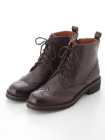 レザーショートブーツ/CAMEL