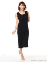 背スピンドルカットマキシＯＰ/クロ