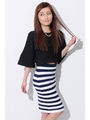 【OU】BIGフレアリブTOP/WHITE