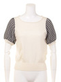 Gingham check Puff Knit/Off White