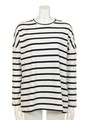 JERSEY STRETCH  BORDER LONG SLEEVE TOP/WHITE*GREY
