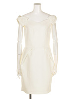 【LADY】ショルダーリボンワンピース/ホワイト