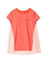 ストライプ切り替えプルオーバー/オレンジ系(067)