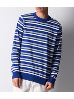 デザインボーダークルーネックニット/ブルー(392)