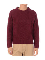 ポケット付ケーブルニット/ブルー(092)