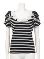 肩リボンカットソー/ネイビー